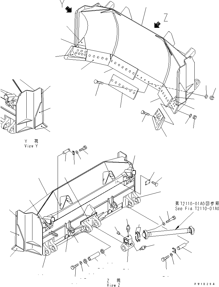 Bulldozers Komatsu / D275AX-5 S/N 20001-UP(d275ax-c) / TILT FULL-U BLADE(330150 : T2120-01A4)