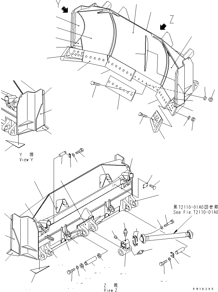 Bulldozers Komatsu / D275AX-5 S/N 20001-UP(d275ax-c) / TILT FULL-U BLADE (REINFORCED TYPE)(330160 : T2120-01A5)