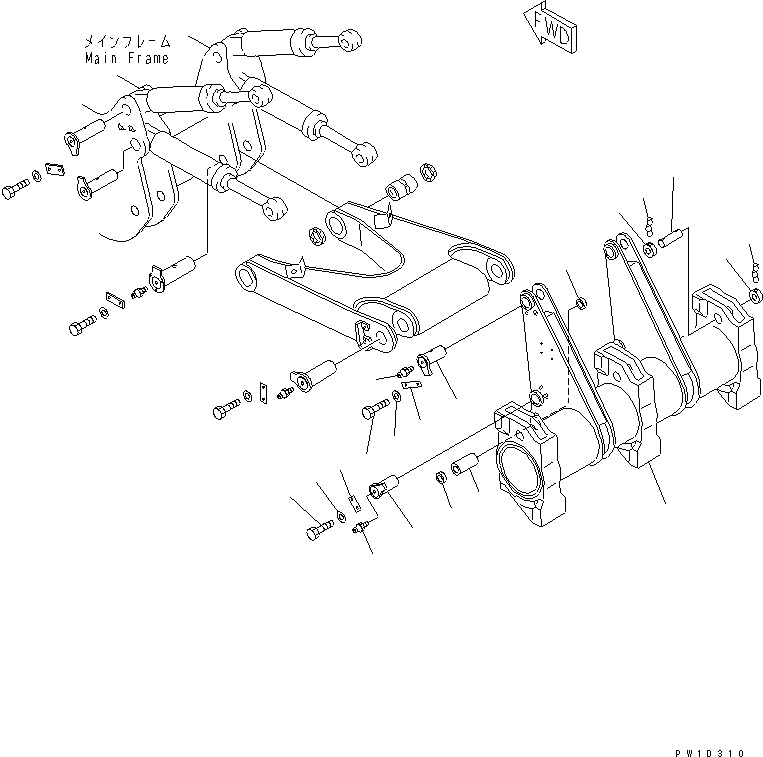 Bulldozers Komatsu / D275AX-5 S/N 20001-UP(d275ax-c) / RIPPER BEAM (MULTI RIPPER) (WITHOUT PUSHER BLOCK)(330330 : T2410-01A1)