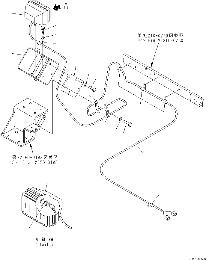 Bulldozers Komatsu / D275AX-5 S/N 20001-UP(d275ax-c) / RIPPER POINT LIGHT (FOR HEAVY DUTY WIRING)(#20001-20243)(330390 : T2470-01A2)