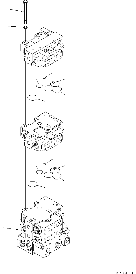 Bulldozers Komatsu / D275AX-5 S/N 20001-UP(d275ax-c) / CONTROL VALVE (4-SPOOL) (1/10)(450440 : Y1664-01A0)