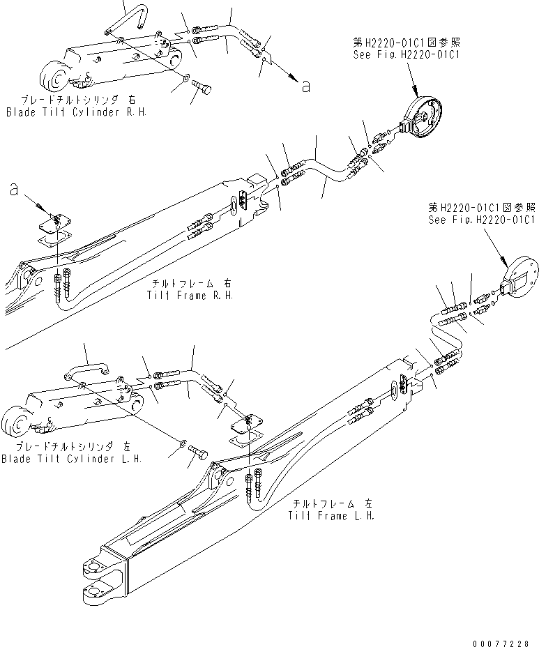 Bulldozers Komatsu / D275AX-5E0 S/N 30001-30209 (ecot3)(d275ax0c) / BLADE TILT PIPING (FOR DUAL TILT PITCH DOZER) (SIGMADOZER)(#30001-)(330420 : T2160-01C2)