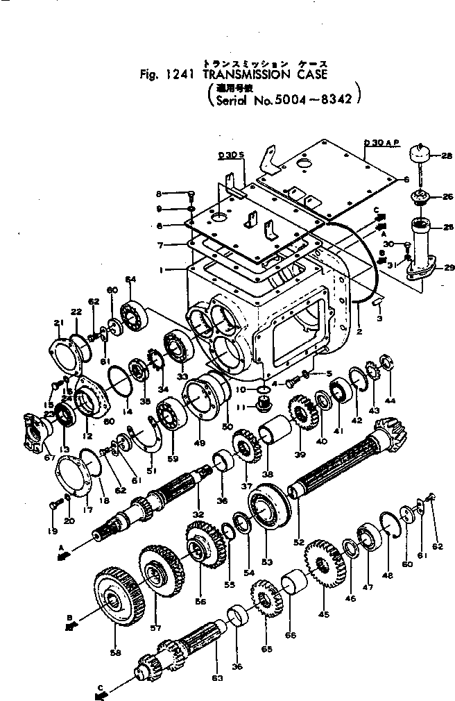 Crawler Loaders Komatsu / D30S-12 S/N 5004-UP (Chassis only)(d30s-12c) / TRANSMISSION CASE(#5004-8342)(060040 : 1241) Crawler Loaders Komatsu / D30S-12 S/N 5004-UP (Chassis only)(d30s-12c) / TRANSMISSION CASE(#5004-8342)(060040 : 1241)