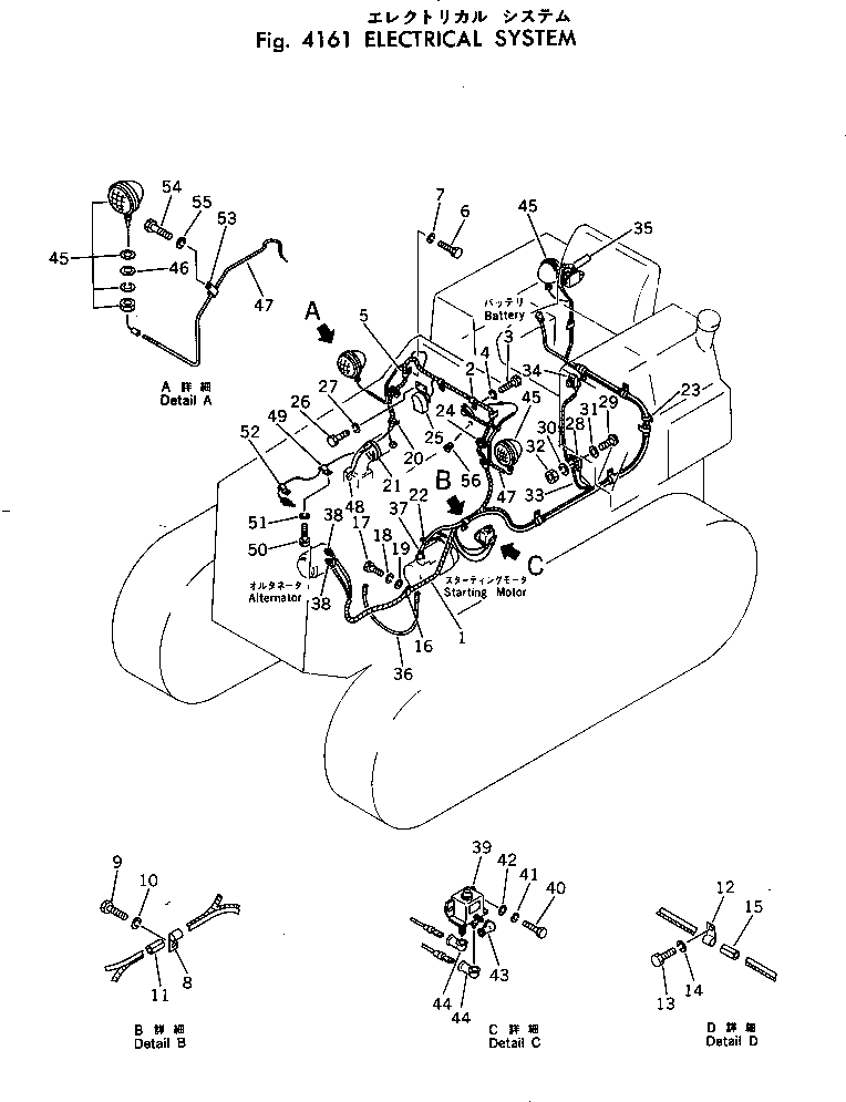 Komatsu parts book diagram for D31A-17 S/N 32001-UP: ELECTRICAL SYSTEM
