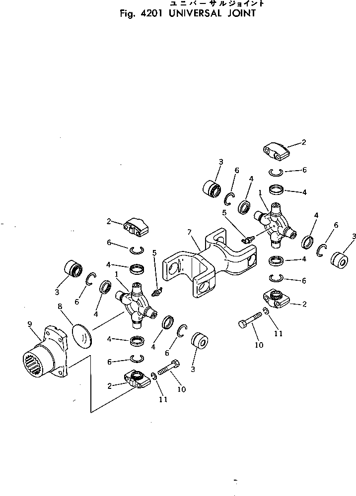 Komatsu parts book diagram for D31A-17 S/N 32001-UP: UNIVERSAL JOINT