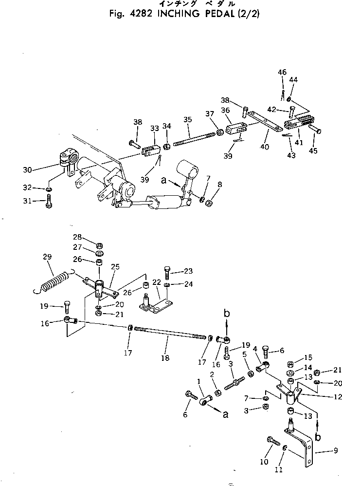 Komatsu parts book diagram for D31A-17 S/N 32001-UP: INCHING PEDAL (2/2)