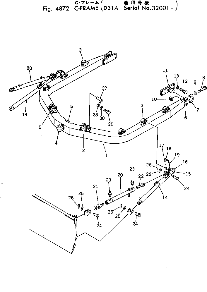 Komatsu parts book diagram for D31A-17 S/N 32001-UP: C-FRAME