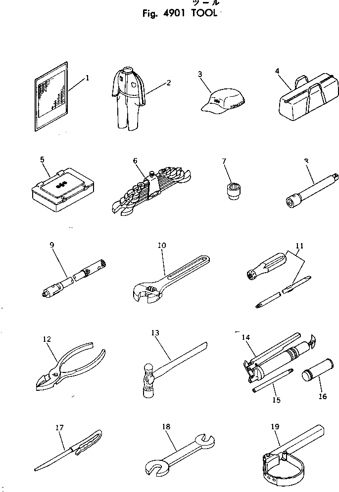 Komatsu parts book diagram for D31A-17 S/N 32001-UP: TOOL