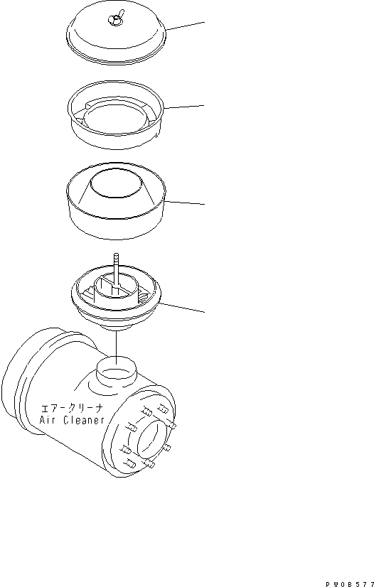 Komatsu parts book diagram for D31EX-21A-M S/N 50501-UP: PRE-CLEANER