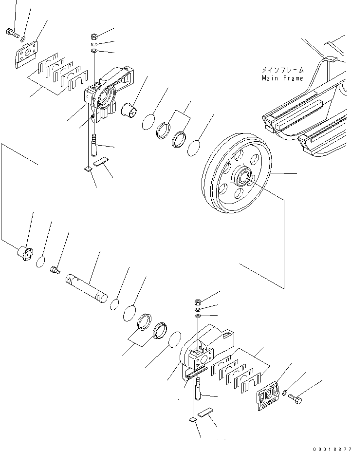 Komatsu parts book diagram for D31EX-21A-M S/N 50501-UP: FRONT IDLER