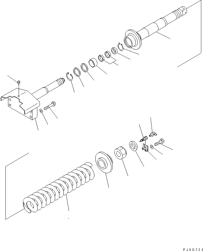 Komatsu parts book diagram for D31EX-21A-M S/N 50501-UP: IDLER CUSHION