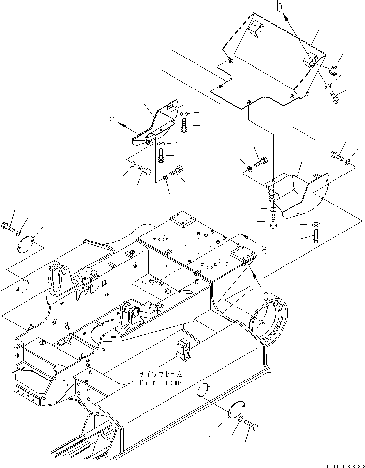 Komatsu parts book diagram for D31EX-21A-M S/N 50501-UP: TRACK FRAME COVER