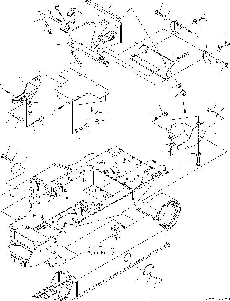 Komatsu parts book diagram for D31EX-21A-M S/N 50501-UP: TRACK FRAME COVER (FOR RIPPER)