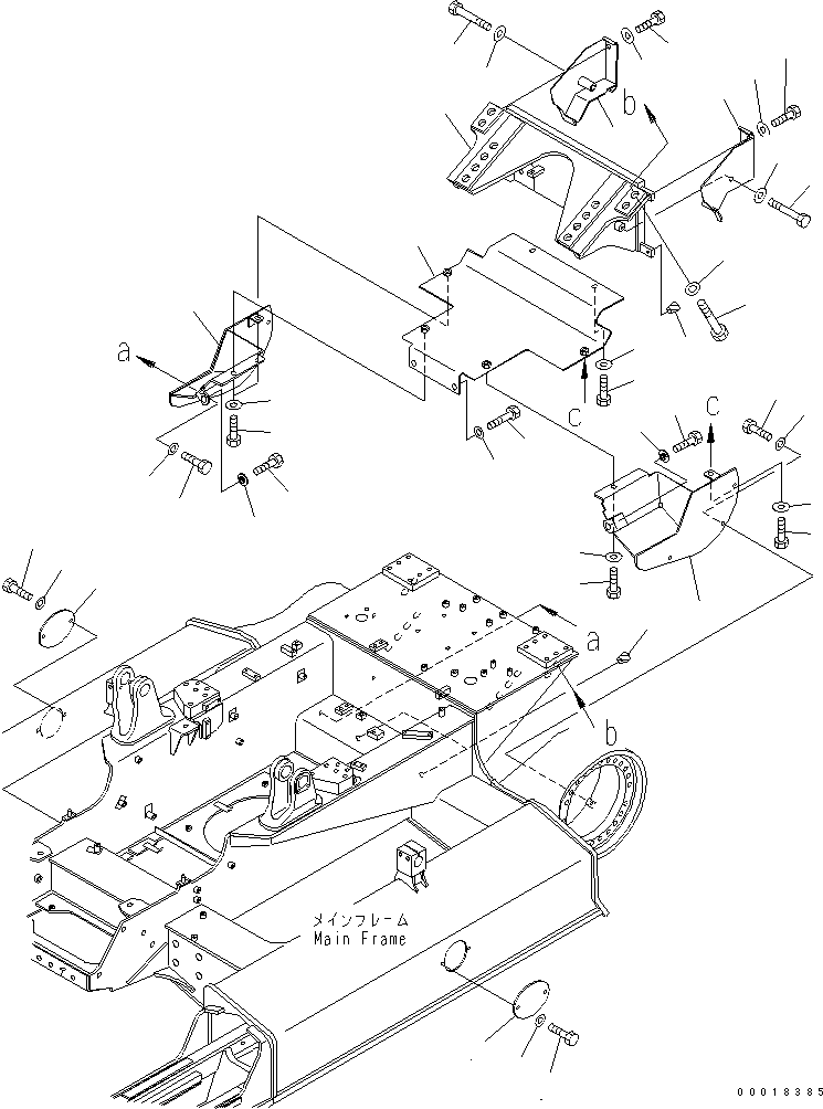 Komatsu parts book diagram for D31EX-21A-M S/N 50501-UP: TRACK FRAME COVER (FOR SWING DRAWBER)