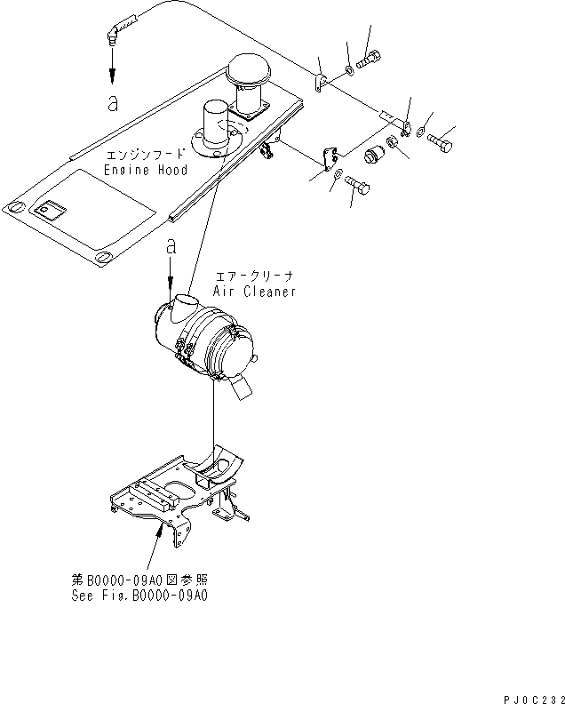 Bulldozers Komatsu / D31EX-21 S/N 50001-50499 (For North America)(d31ex-2c) / AIR CLEANER MOUNTING(030030 : B0000-04A0)
