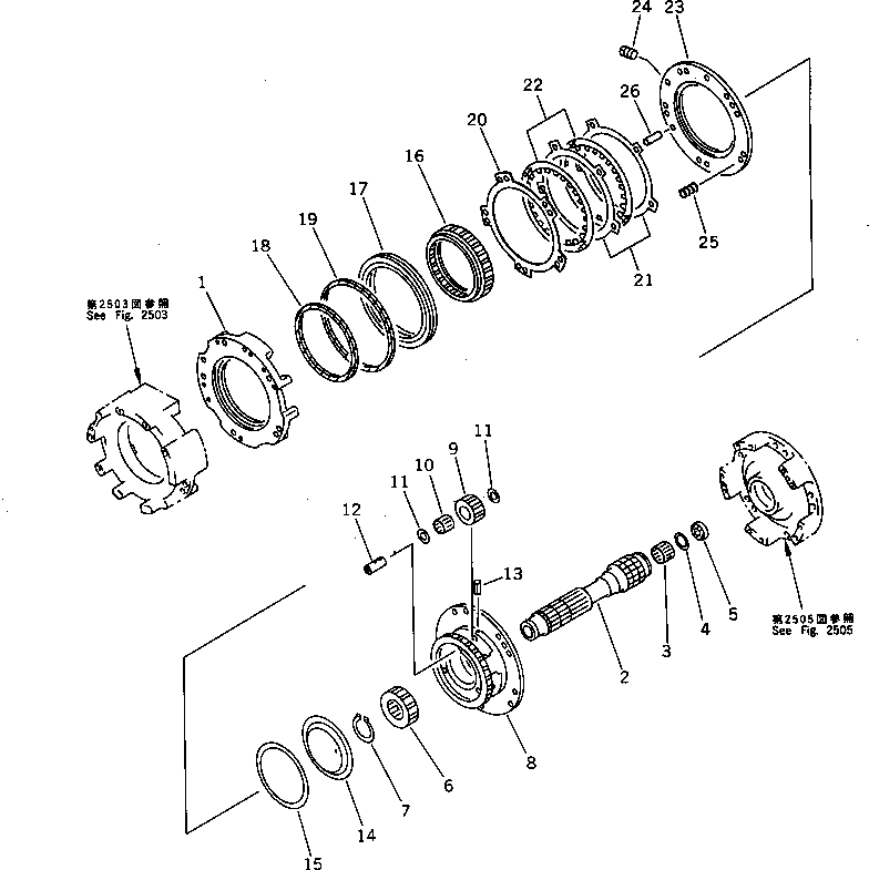 Bulldozers Komatsu / D31P-18 S/N 40001-UP(d31p-18c) / TRANSMISSION (2ND HOUSING) (4/7)(060060 : 2504)