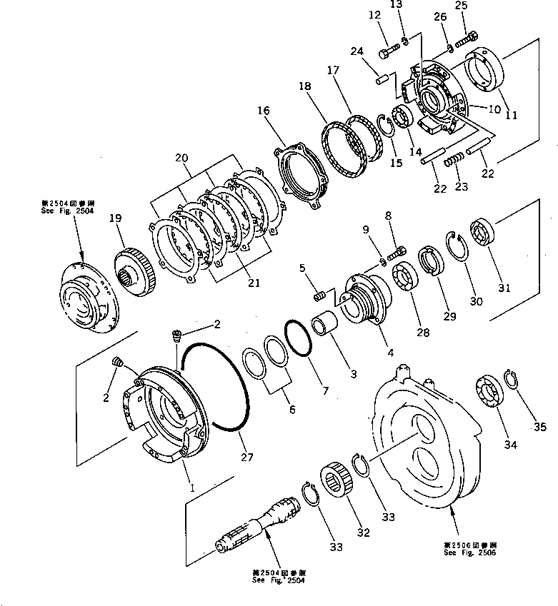 Bulldozers Komatsu / D31P-18 S/N 40001-UP(d31p-18c) / TRANSMISSION (1ST HOUSING) (5/7)(060070 : 2505)