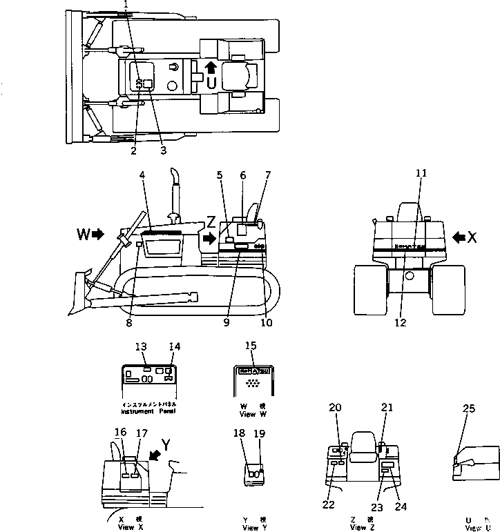 Bulldozers Komatsu / D31P-18 S/N 40001-UP(d31p-18c) / MARKS AND PLATES (ENGLISH) (NOISE SUPPRESSION FOR EC)(#41759-)(240060 : 9862)