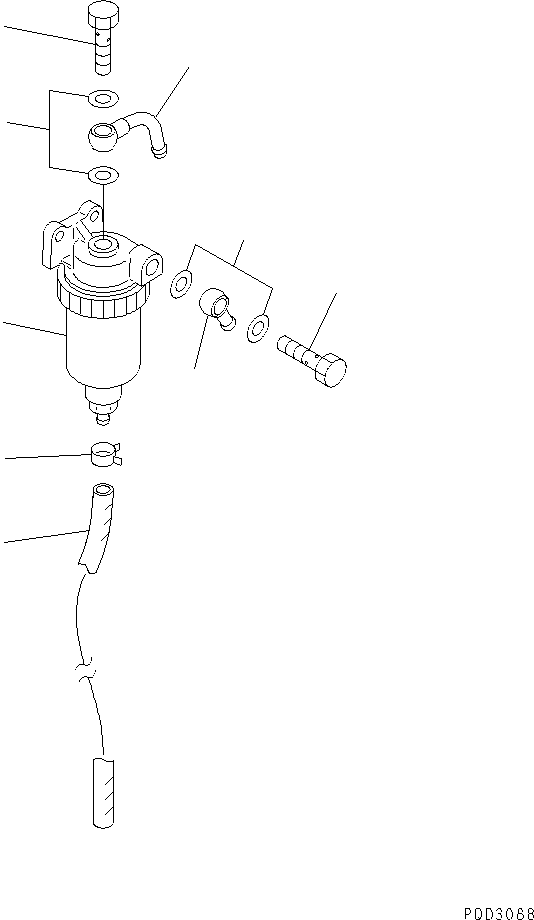 Bulldozers Komatsu / D31P-20A S/N 45001-UP (Power Angle Tilt Dozer)(d31p-24c) / WATER SEPARATOR (FORWARDED INDIVIDUALLY PARTS)(030070 : B0000-04A0)