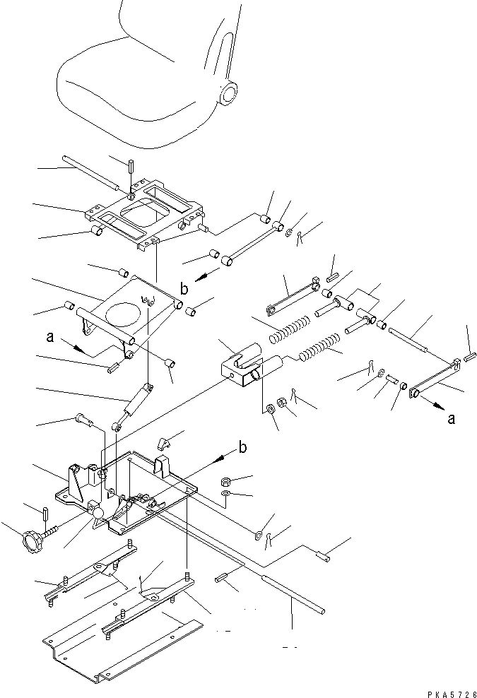 Bulldozers Komatsu / D31P-20A S/N 45001-UP (Power Angle Tilt Dozer)(d31p-24c) / SEAT SUSPENSION (WITH OIL DAMPER)(#45825-)(240140 : K0110-02A4A)