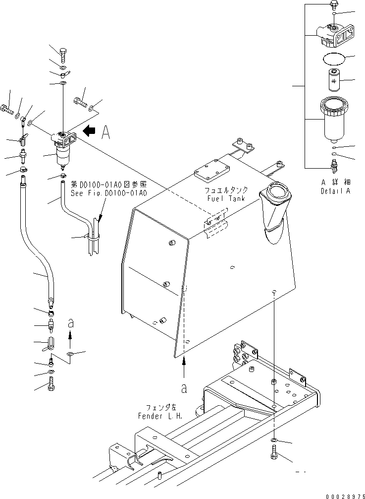 Bulldozers Komatsu / D31PLL-21-IN S/N 1001-UP (For Indonesia)(d31pll1c) / WATER SEPARATOR (WITH FUEL PUMP)(090020 : D0100-02A1)