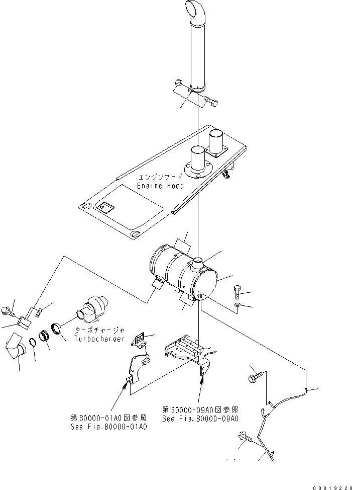 Bulldozers Komatsu / D31PX-21A-M S/N 50501-UP(d31px-0r) / MUFFLER(030050 : B0000-05A0)
