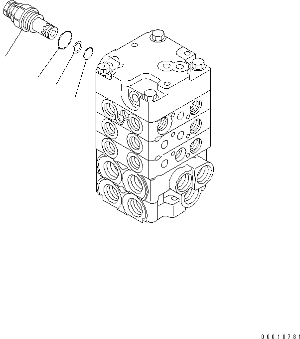 Bulldozers Komatsu / D31PX-21A-M S/N 50501-UP(d31px-0r) / CONTROL VALVE (3-SPOOL) (5/6)(450320 : Y1663-05A0)