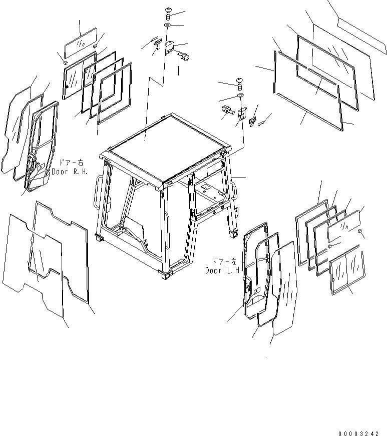 Bulldozers Komatsu / D31PX-21A S/N 50501-UP (Overseas Version)(d31px-1c) / ROPS CAB (BODY) (FOR U.S.A.)(240100 : K0210-01A0)