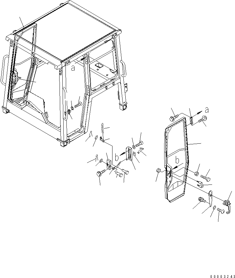 Bulldozers Komatsu / D31PX-21A S/N 50501-UP (Overseas Version)(d31px-1c) / ROPS CAB (DOOR)(240110 : K0210-02A0)