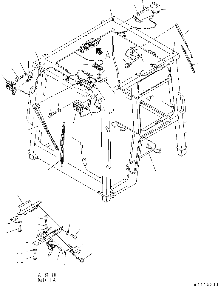 Bulldozers Komatsu / D31PX-21A S/N 50501-UP (Overseas Version)(d31px-1c) / ROPS CAB (ELECTRICAL) (FOR U.S.A.)(240130 : K0210-04A0)