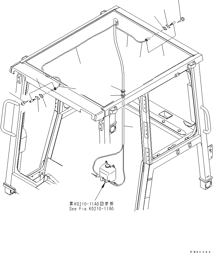 Bulldozers Komatsu / D31PX-21A S/N 50501-UP (Overseas Version)(d31px-1c) / ROPS CAB (NOZZLE)(240140 : K0210-05A0)