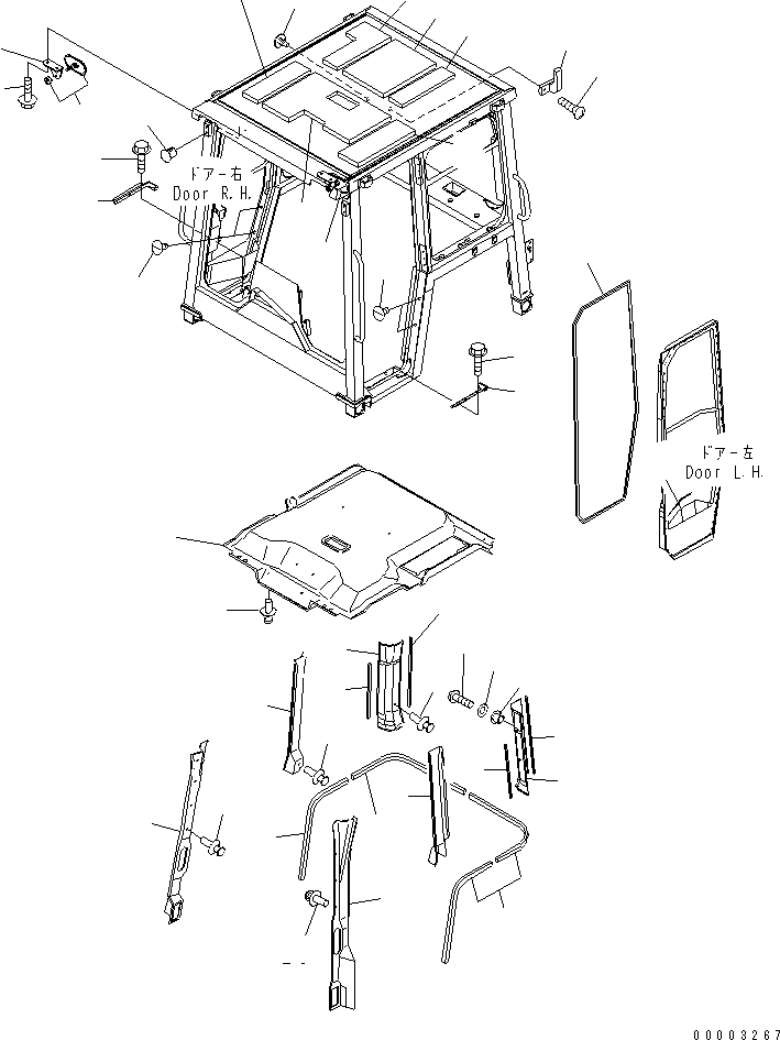 Bulldozers Komatsu / D31PX-21A S/N 50501-UP (Overseas Version)(d31px-1c) / ROPS CAB (ROOF LINING)(240170 : K0210-07A0)