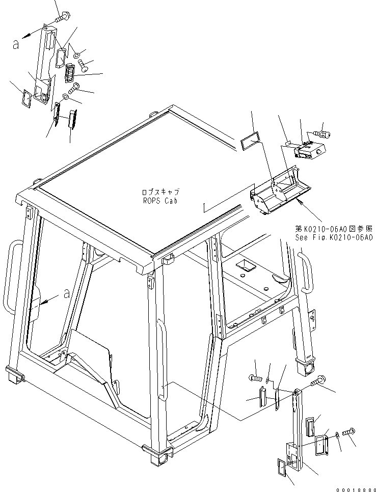 Bulldozers Komatsu / D31PX-21A S/N 50501-UP (Overseas Version)(d31px-1c) / ROPS CAB (AIR CONDITIONER CONTROL)(240180 : K0210-08A0)