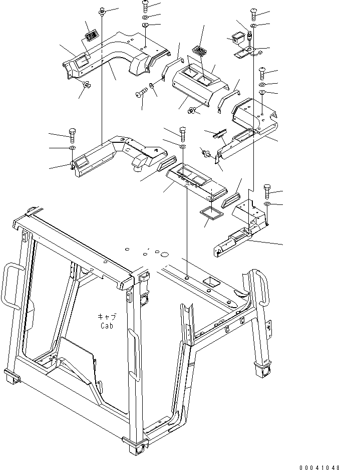 Bulldozers Komatsu / D31PX-21A S/N 50501-UP (Overseas Version)(d31px-1c) / ROPS CAB (DUCT)(240190 : K0210-09A0)