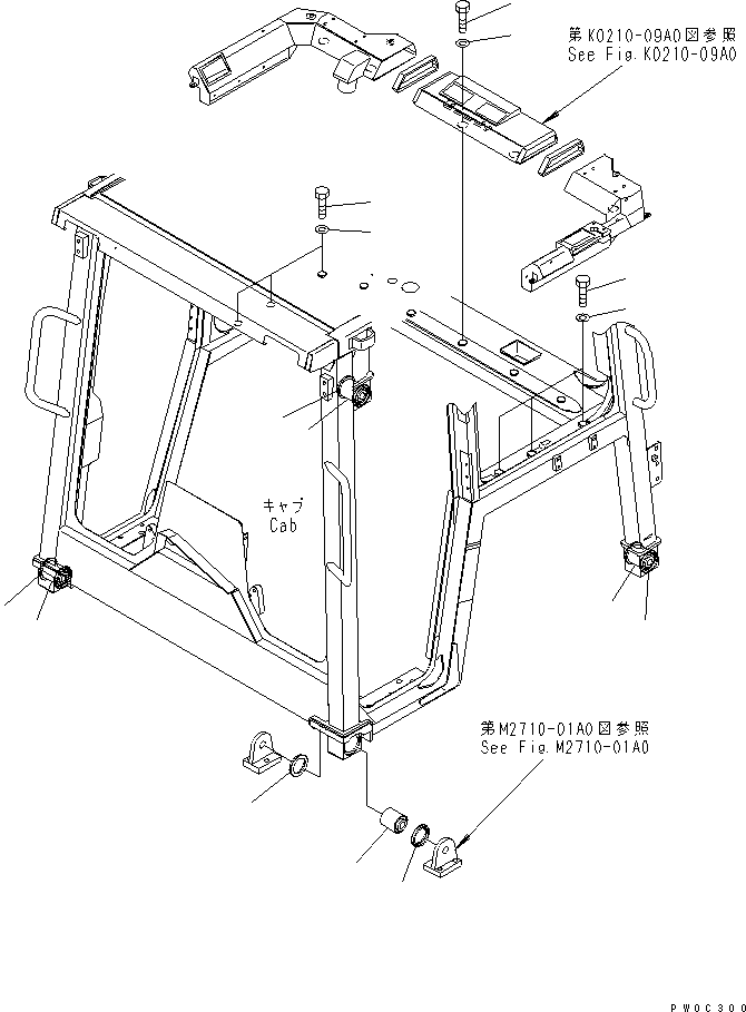 Bulldozers Komatsu / D31PX-21A S/N 50501-UP (Overseas Version)(d31px-1c) / ROPS CAB (MOUNT)(240200 : K0210-10A0)