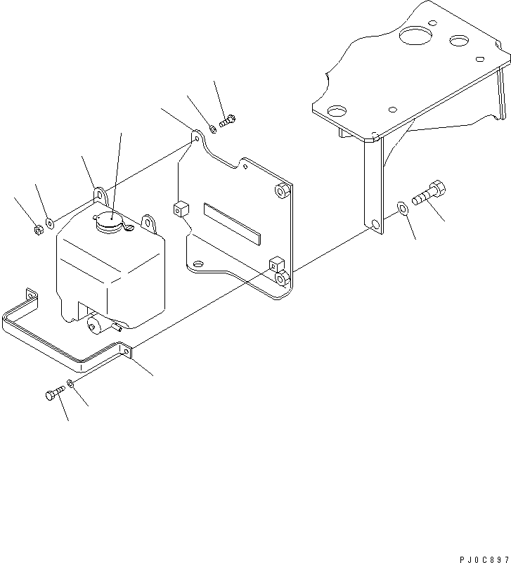 Bulldozers Komatsu / D31PX-21A S/N 50501-UP (Overseas Version)(d31px-1c) / ROPS CAB (WASHER TANK)(240210 : K0210-11A0)