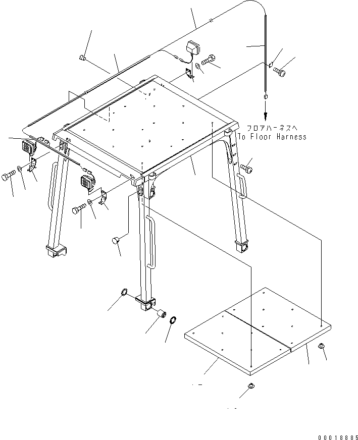 Bulldozers Komatsu / D31PX-21A S/N 50501-UP (Overseas Version)(d31px-1c) / ROPS CANOPY (FOR EXCEPT JAPAN)(240260 : K0410-01A1)