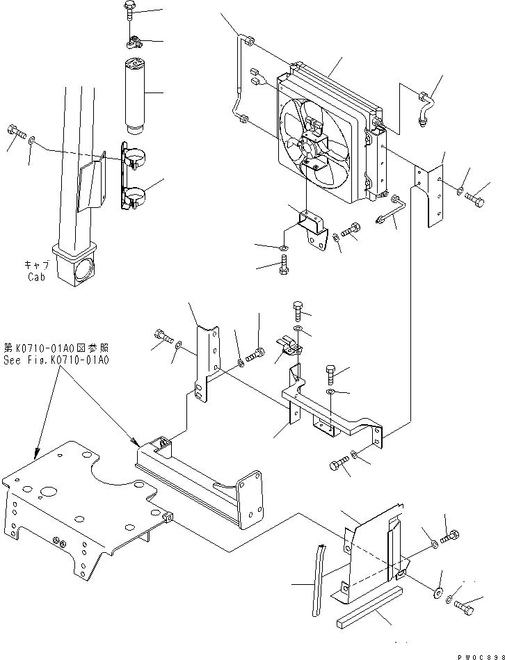 Bulldozers Komatsu / D31PX-21A S/N 50501-UP (Overseas Version)(d31px-1c) / AIR CONDITIONER (CONDENSER)(240310 : K0710-03A0)