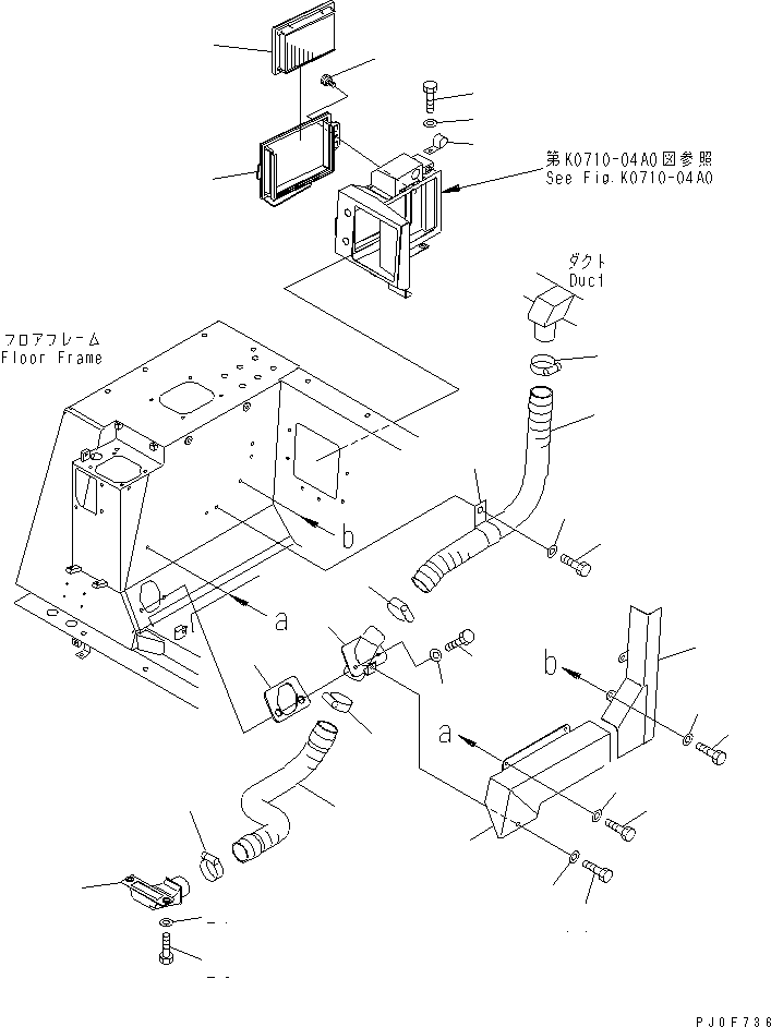 Bulldozers Komatsu / D31PX-21A S/N 50501-UP (Overseas Version)(d31px-1c) / AIR CONDITIONER (AIR HOSE)(240330 : K0710-05A0)