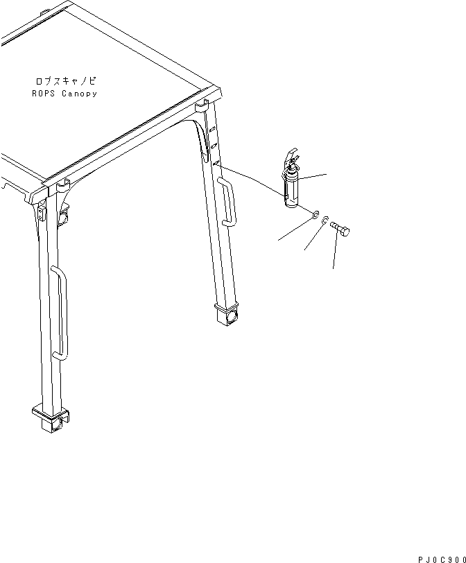 Bulldozers Komatsu / D31PX-21A S/N 50501-UP (Overseas Version)(d31px-1c) / FIRE EXTINGUISHER (ENGLISH) (WITHOUT CAB)(240420 : K0830-01A0)