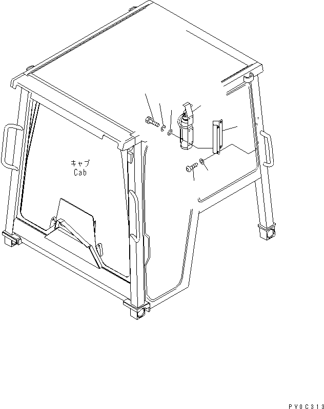 Bulldozers Komatsu / D31PX-21A S/N 50501-UP (Overseas Version)(d31px-1c) / FIRE EXTINGUISHER (ENGLISH) (WITH CAB)(240430 : K0830-01A1)