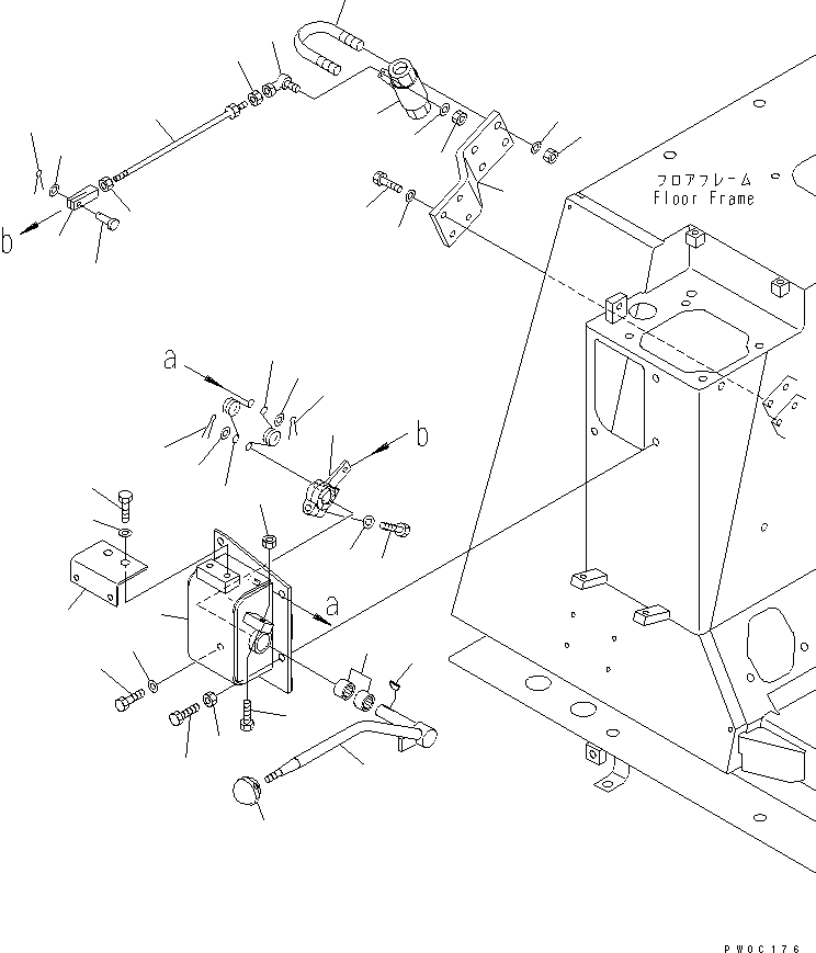 Bulldozers Komatsu / D31PX-21A S/N 50501-UP (Overseas Version)(d31px-1c) / FLOOR FRAME (BLADE LOCK LEVER)(240550 : K2110-08A0)