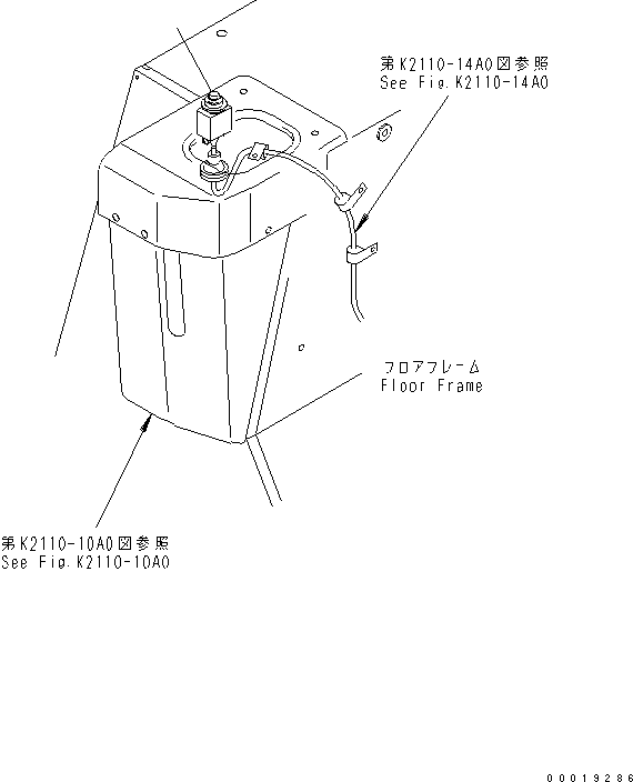 Bulldozers Komatsu / D31PX-21A S/N 50501-UP (Overseas Version)(d31px-1c) / FLOOR FRAME (HORN SWITCH)(240560 : K2110-09A0)