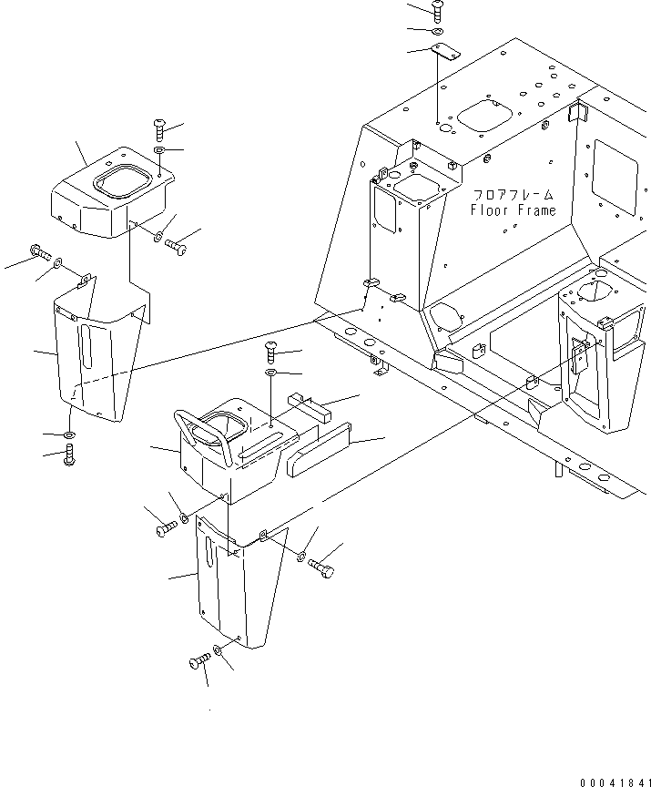 Bulldozers Komatsu / D31PX-21A S/N 50501-UP (Overseas Version)(d31px-1c) / FLOOR FRAME (COVER) (FOR REAR ATTACHMENT)(240580 : K2110-10A2)