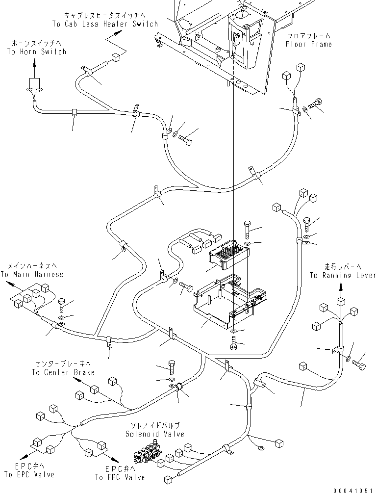 Bulldozers Komatsu / D31PX-21A S/N 50501-UP (Overseas Version)(d31px-1c) / FLOOR FRAME (WIRING)(240620 : K2110-13A0)
