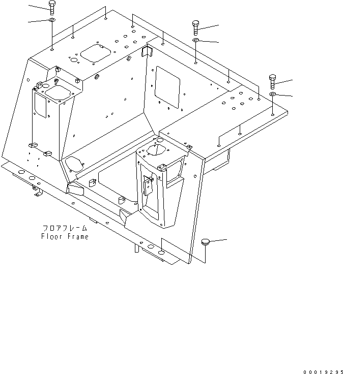 Bulldozers Komatsu / D31PX-21A S/N 50501-UP (Overseas Version)(d31px-1c) / FLOOR FRAME (MOUNT) (FOR CAB)(240660 : K2110-15A1)