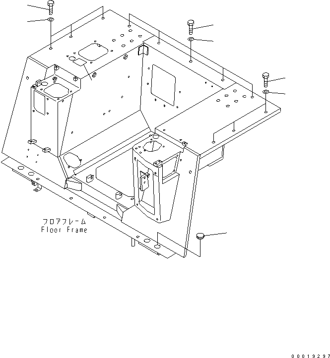 Bulldozers Komatsu / D31PX-21A S/N 50501-UP (Overseas Version)(d31px-1c) / FLOOR FRAME (MOUNT) (FOR CAB AND REAR ATTACHMENT)(240680 : K2110-15A3)