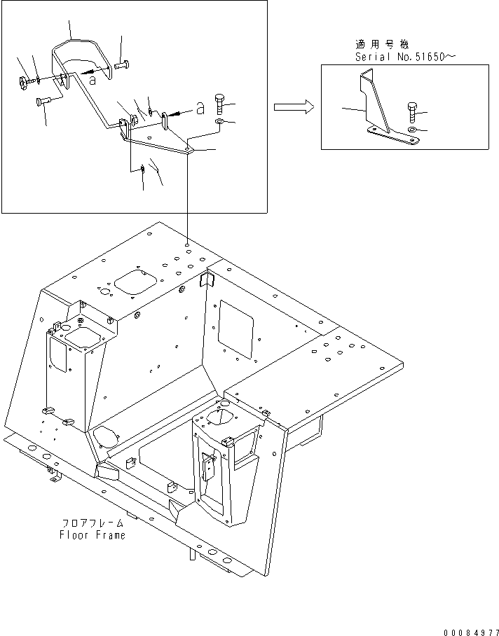 Bulldozers Komatsu / D31PX-21A S/N 50501-UP (Overseas Version)(d31px-1c) / FLOOR FRAME (COVER) (FOR CANOPY)(240710 : K2110-18A0)