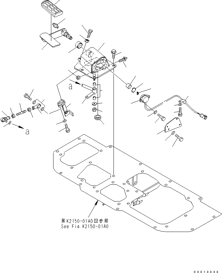 Bulldozers Komatsu / D31PX-21A S/N 50501-UP (Overseas Version)(d31px-1c) / CENTER FLOOR (DECCEL PEDAL)(240760 : K2150-03A0)