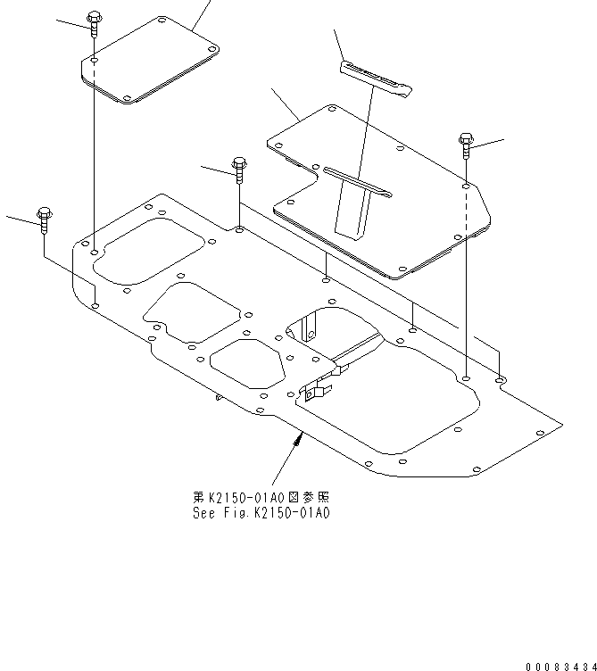 Bulldozers Komatsu / D31PX-21A S/N 50501-UP (Overseas Version)(d31px-1c) / CENTER FLOOR (COVER MOUNT)(240790 : K2150-05A0)